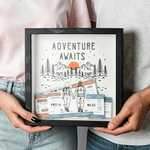 Personalized Adventure Couple Wooden Memory Box with Name Home Decor Anniversary Birthday Gift for Couple