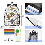 Personalized Dinosaur Theme Multicolor Large Capacity Backpack with Name Back to School Birthday Gift for Kids Dinosaur Lovers