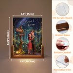 Personalized Romantic Couple Characters Photo Acrylic LED Night Light with Name and Text Desk Decor Anniversary Gift for Girlfriend Boyfriend