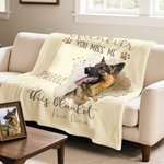 Whenever You Miss Me Personalised Pet Photo Fleece Blanket – Customised with Your Pet's Name, Memorial Gift for Pet Lovers