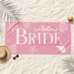 Personalised Starfish Shell Quick Dry  Bride Beach Towel with Name Vacation Wedding Honeymoon Gift for Bride