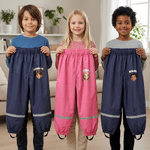 Personalised Pixar Cartoon Style Photo Rain Pants Lined Muddy Puddle Pants with Name Outdoor Hiking Back to School Gift for Kids Boys Girls