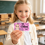 Personalized Cartoon Character Cloud Words Waterproof Sticker Label with Name Back to School Birthday Gift for Kids