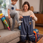 Personalised Pixar Cartoon Style Photo Rain Pants Lined Muddy Puddle Pants with Name Outdoor Hiking Back to School Gift for Kids Boys Girls