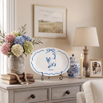 Personalized Blue and White Porcelain Style Pet Photo Plate with Name and Stand Home Decor Memorial Birthday Gift for Pet Owner