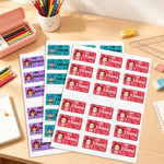 Personalized Cartoon Character Cloud Words Waterproof Sticker Label with Name Back to School Birthday Gift for Kids