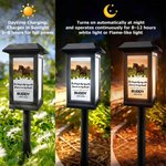 Lámpara solar de jardín personalizada con foto y texto de un caballo, con nombre y año; decoración de jardín, regalo conmemorativo y de condolencia para propietarios de caballos