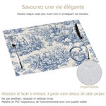 Nappe de table personnalisée avec initiale et nom - Style vintage toile de Jouy - Cadeau de fête usage quotidien pour la famille