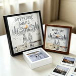 Personalized Adventure Couple Wooden Memory Box with Name Home Decor Anniversary Birthday Gift for Couple