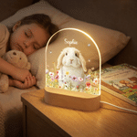 Personalized Floral Pet Photo Acrylic LED Night Light with Name Date and Wooden Base Home Decor Pet Memorial Sympathy Gift for Pet Owner
