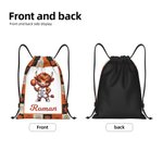 Personalized Sports Highland Cow Drawstring Bag with Name Daily Use Game Day Birthday Gift for Sports Lovers