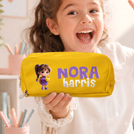 Personalized Cartoon Character Three-Layer Pencil Case with Name and Surname School Supply Back to School Birthday Gift for Kids Students