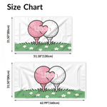 Personalised Golf Ball Heart Rose Golf Cart Seat Cover with Name Valentine's Day Birthday Gift for Golf Lovers Couple
