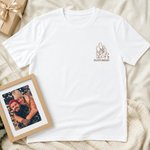 Personalized Couple Portrait Outline Art Embroidery T-shirt Sweatshirt Hoodie with Roman Numeral Anniversary Wedding Gift for Couples Newlyweds