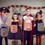 Personalized Halloween Theme Cartoon Character Large Plaid Basket with Name Trick or Treat Activity Halloween Gift for Kids