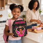 Personalized Word Cloud Comic Style Kid Photo Insulated Lunch Bag with Name Back to School Travel Birthday Gift for Kids
