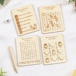 Personalised Rustic Wooden Board Game with Text and Date Set of 3 Bridal Shower Wedding Party Gift for Couple Guests