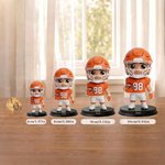 Figurine décorative personnalisée en 3D représentant un personnage de dessin animé sur le thème du football, avec texte, pour bureau – Cadeau d'anniversaire idéal pour les amateurs de sport