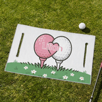 Personalised Golf Ball Heart Rose Golf Cart Seat Cover with Name Valentine's Day Birthday Gift for Golf Lovers Couple