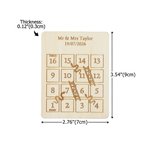 Personalised Rustic Wooden Board Game with Text and Date Set of 3 Bridal Shower Wedding Party Gift for Couple Guests