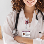 Personalised Pill Capsule Cartoon Medical Staff Retractable Badge Reel with Name Nurses' Day Appreciation Birthday Gift for Doctor Nurse