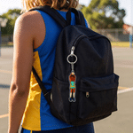 Personalised Cartoon Netball Player Acrylic Keyring with Name and Number Daily Accessory Team Appreciation Gift for Women Girls