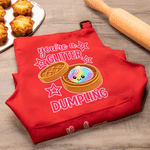 Personalized Cute You're a Glitter Dumpling Adjustable Kid Apron Chef Hat Set with Name and Pocket Kitchen Birthday Gift for Kid Girl