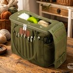 Borsa tote in tela personalizzata, con nome e multitasca porta gomitoli - Regalo di compleanno per amanti del lavoro a maglia