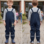 Personalised Cartoon Animal Mud Proof Kids Rain Bib Pants with Name and Adjustable Shoulder Strap Outdoor Use Back to School Gift for Kid Student