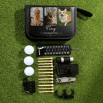 Personalised Family Photo PU Leather Golf Tool Storage Pouch with Name and 21 Pcs Accessories Golf Weekend Birthday Gift for Golf Lover Golfer