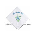 Personalised Embroidered Flower 100% Cotton Wedding Butterfly Handkerchief with Text Bridal Shower Wedding Gift for Bride