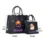 Personalized Halloween Cartoon Character Large Tote Bag with Name Halloween Party Gift for Kids