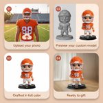 Figurine décorative personnalisée en 3D représentant un personnage de dessin animé sur le thème du football, avec texte, pour bureau – Cadeau d'anniversaire idéal pour les amateurs de sport
