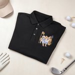 Personalised Pet Photo Portrait Embroidery 100% Cotton Golf Polo Shirt Birthday Anniversary Corporate Gift for Men Golf Lovers
