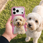 Funda para iPhone personalizada con foto de mascota al estilo de un cuadro al óleo, con apodo, ideal como regalo de cumpleaños para los amantes de las mascotas y sus dueños