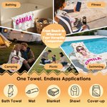Personalized Cartoon Character Ocean Theme Super Absorbent Beach Towel with Name Beach Party Summer Holiday Birthday Gift for Men Women