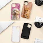 Funda para iPhone personalizada con foto de mascota al estilo de un cuadro al óleo, con apodo, ideal como regalo de cumpleaños para los amantes de las mascotas y sus dueños