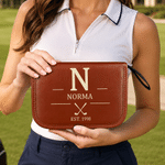 Personalized Golf Tool Leather Storage Pouch with Initial Name Year and 21 Pcs Golf Accessories Weekend Birthday Gift for Golf Lovers Golfers