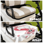 Personalised Golf Ball Heart Rose Golf Cart Seat Cover with Name Valentine's Day Birthday Gift for Golf Lovers Couple