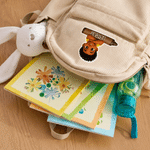 Personalized Crayon 3D-Style Design Kid Character Corduroy Backpack with Name Daily Use Back to School Birthday Gift for Girls Boys