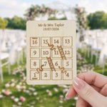 Personalised Rustic Wooden Board Game with Text and Date Set of 3 Bridal Shower Wedding Party Gift for Couple Guests