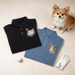 Personalised Pet Photo Portrait Embroidery 100% Cotton Golf Polo Shirt Birthday Anniversary Corporate Gift for Men Golf Lovers