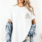 Personalized Couple Portrait Outline Art Embroidery T-shirt Sweatshirt Hoodie with Roman Numeral Anniversary Wedding Gift for Couples Newlyweds