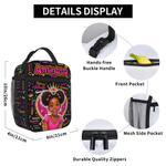 Personalized Word Cloud Comic Style Kid Photo Insulated Lunch Bag with Name Back to School Travel Birthday Gift for Kids