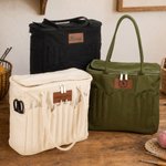 Borsa tote in tela personalizzata, con nome e multitasca porta gomitoli - Regalo di compleanno per amanti del lavoro a maglia