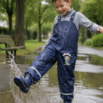 Personalised Cartoon Animal Mud Proof Kids Rain Bib Pants with Name and Adjustable Shoulder Strap Outdoor Use Back to School Gift for Kid Student