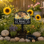 Personalised Flower Sleeping Pet Photo Garden Stake with Name and Year Memorial Sympathy Loss of Pet Gift for Pet Owner Lover