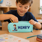 Personalized Cartoon Character Three-Layer Pencil Case with Name and Surname School Supply Back to School Birthday Gift for Kids Students