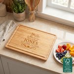 Personalised Engraved Text Date Charcuterie Chopping Board with Title  and Surname Housewarming Wedding Anniversary Gift for Couple