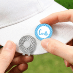 Personalised Checkered Golf Ball Marker Magnetic Hat Clip with Name Golf Club Game Day Birthday Gift for Golf Lover